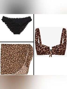 32A/XS/XS VS Swim Full Coverage Bikini Top Ruffle Cheeky Sarong Bikini Set